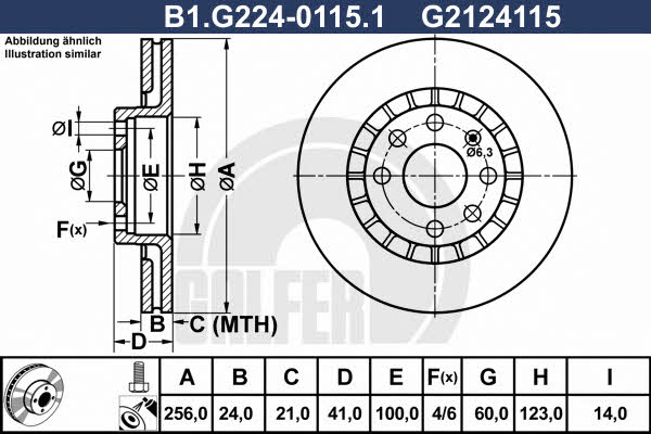 Galfer B1.G224-0115.1 Диск гальмівний передній вентильований B1G22401151: Купити в Україні - Добра ціна на EXIST.UA!