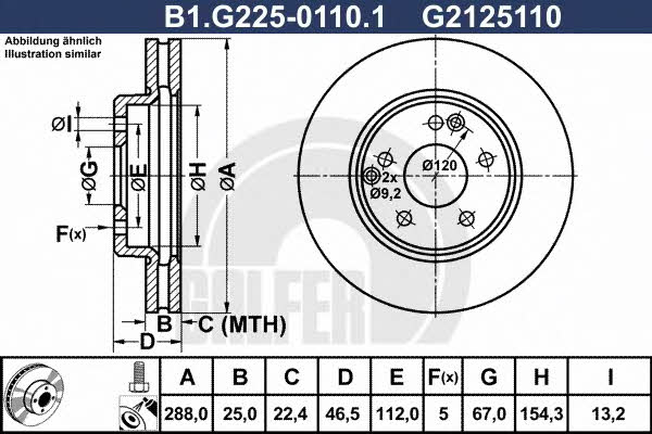 Galfer B1.G225-0110.1 Диск гальмівний передній вентильований B1G22501101: Купити в Україні - Добра ціна на EXIST.UA!