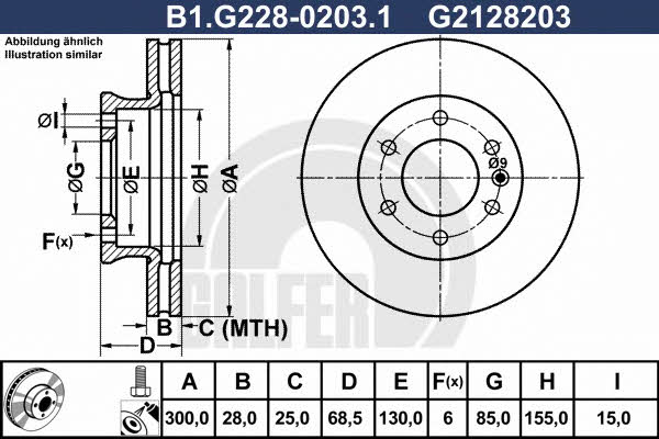 Galfer B1.G228-0203.1 Диск гальмівний передній вентильований B1G22802031: Купити в Україні - Добра ціна на EXIST.UA!