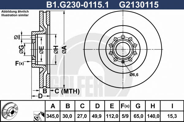 Galfer B1.G230-0115.1 Диск гальмівний передній вентильований B1G23001151: Купити в Україні - Добра ціна на EXIST.UA!