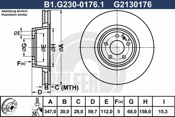 Galfer B1.G230-0176.1 Диск гальмівний передній вентильований B1G23001761: Купити в Україні - Добра ціна на EXIST.UA!
