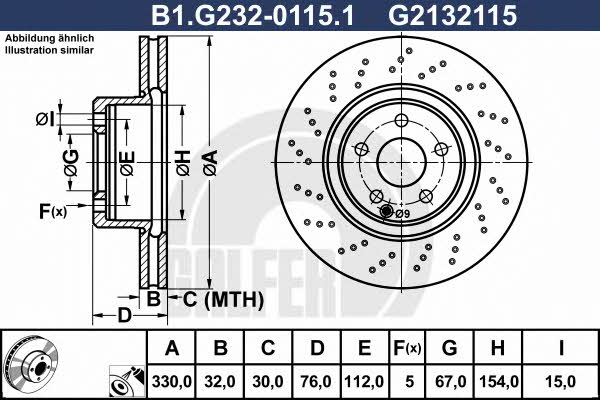 Galfer B1.G232-0115.1 Диск гальмівний передній вентильований B1G23201151: Купити в Україні - Добра ціна на EXIST.UA!