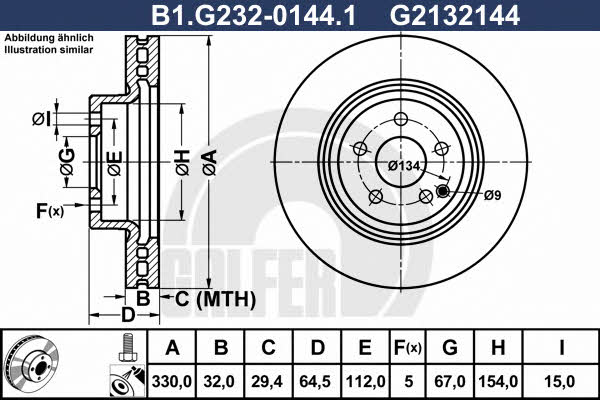 Galfer B1.G232-0144.1 Диск гальмівний передній вентильований B1G23201441: Купити в Україні - Добра ціна на EXIST.UA!