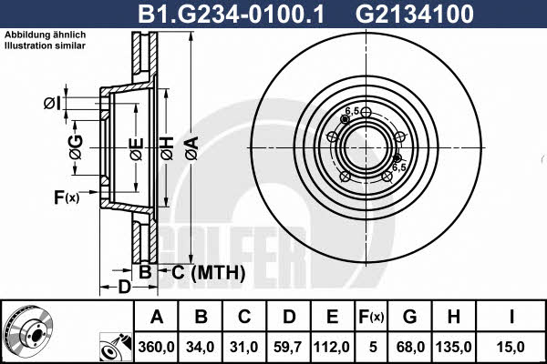 Galfer B1.G234-0100.1 Диск гальмівний передній вентильований B1G23401001: Купити в Україні - Добра ціна на EXIST.UA!