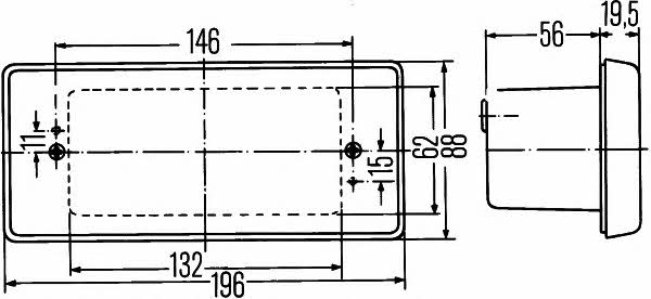 Фонарь противотуманный, задний Hella 2NE 003 734-091