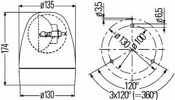 Маячок проблесковый Hella 2RL 007 337-031