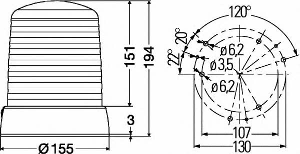Маячок проблесковый Hella 2RL 008 064-101