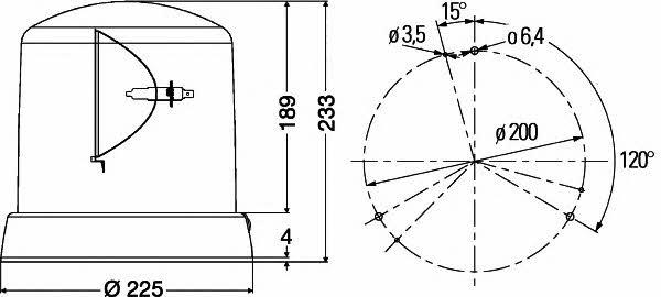 Маячок проблесковый Hella 2RL 008 065-107