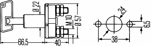 Головний вимикач, акумулятор Hella 6EK 002 843-013