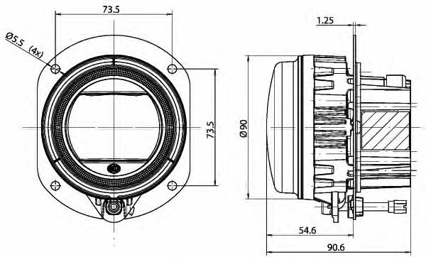 Фара дальнего света левая Hella 1F0 011 988-021