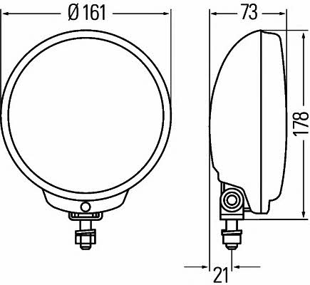 Фара дальнего света правая Hella 1F6 010 952-001