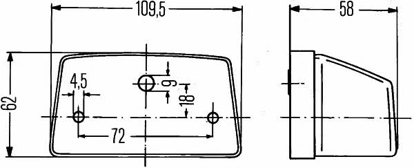 Фонарь подсветки номерного знака Hella 2KA 003 389-211