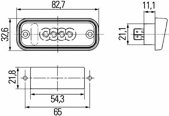 Фонарь подсветки номерного знака Hella 2KA 010 278-317