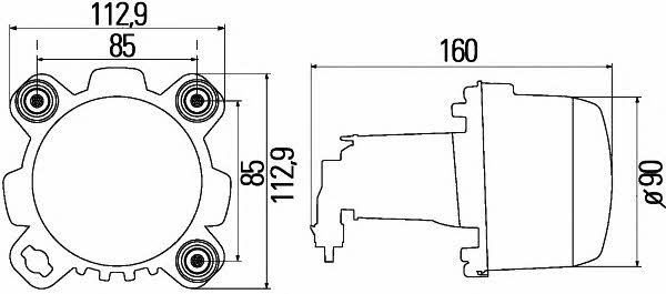 Фара основная правая Hella 1BL 247 042-017