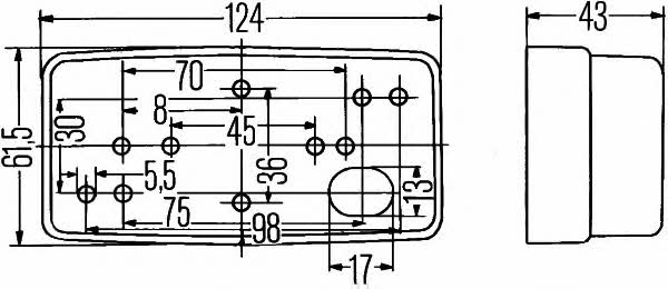 Фонарь габаритный Hella 2PS 004 361-007