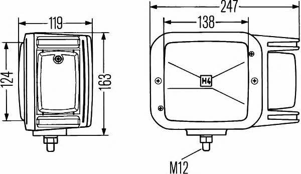 1EA007108021 Hella Фара основная правая