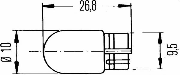 Лампа накаливания W3W 12V 3W Hella 8GP 003 594-141