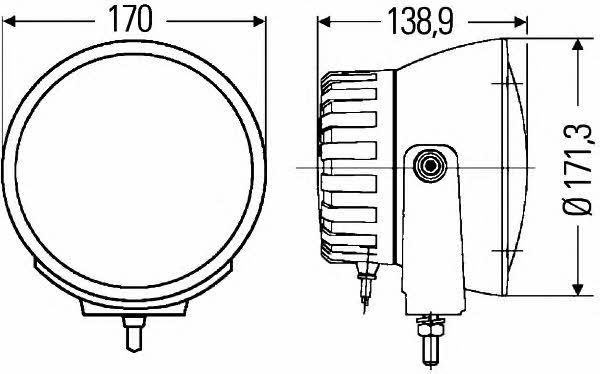 Фара дальнего света правая Hella 1F3 009 094-311