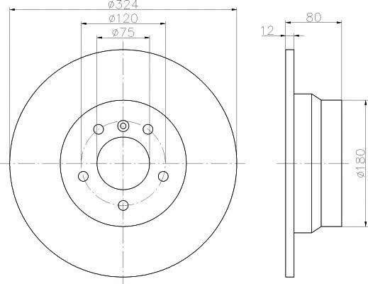 Тормозной диск задний невентилируемый Hella-Pagid 8DD 355 107-771