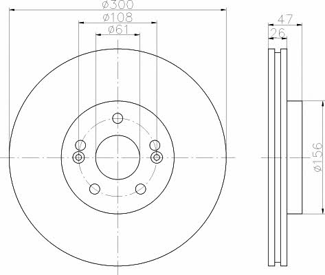 Hella-Pagid 8DD 355 109-301 Диск гальмівний 8DD355109301: Приваблива ціна - Купити в Україні на EXIST.UA! 8DD355109301 Hella-Pagid Диск гальмівний