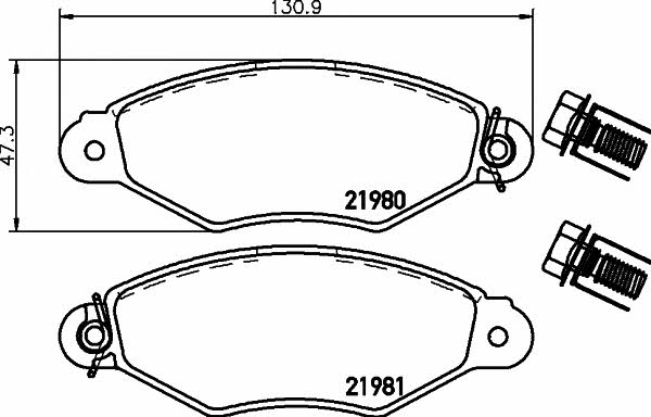 8DB355019311 Hella-Pagid Тормозные колодки дисковые, комплект