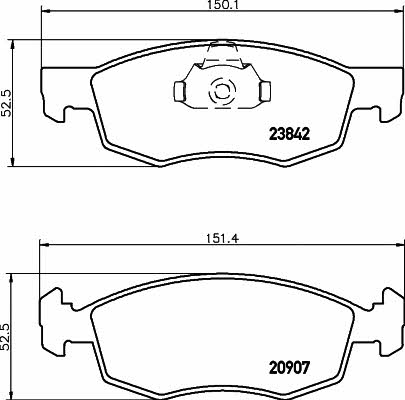 8DB355010321 Hella-Pagid Тормозные колодки дисковые, комплект