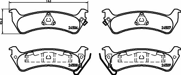 8DB355013091 Hella-Pagid Тормозные колодки дисковые, комплект