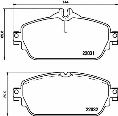 8DB355021551 Hella-Pagid Тормозные колодки дисковые, комплект