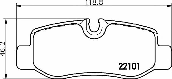 Тормозные колодки дисковые Mercedes eVito (Мерседес еВито): 8DB355021761 Hella-Pagid Тормозные колодки дисковые, комплект