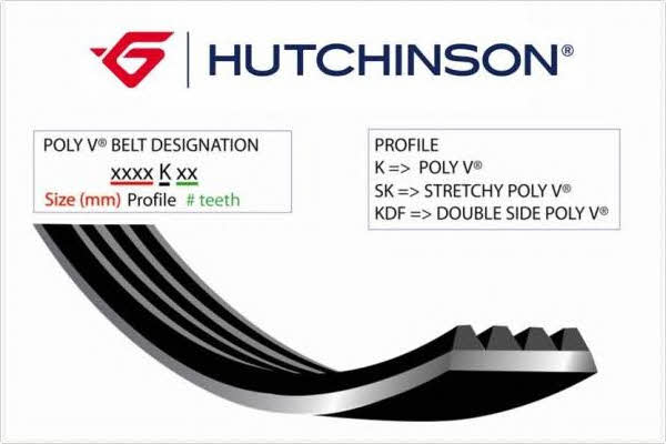 Ремень привода генератора Роллс-Ройс: 1650K6 Hutchinson Поликлиновый ремень