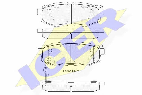 Тормозные колодки дисковые Subaru Tribeca (Субару Трибека): 182088 Icer Тормозные колодки дисковые, комплект