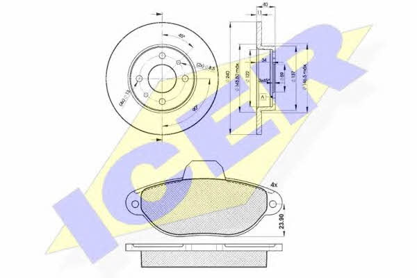 Icer 31018-3465 Диски тормозные с колодками, комплект 310183465: Купить в Украине - Отличная цена на EXIST.UA! 310183465 Icer Диски тормозные с колодками, комплект