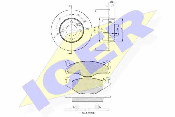 Icer 31048-3325 Диски гальмівні з колодками передні невентильовані, комплект 310483325: Приваблива ціна - Купити в Україні на EXIST.UA!