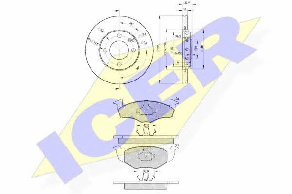 Icer 31130-5303 Диски гальмівні з колодками передні вентильовані, комплект 311305303: Купити в Україні - Добра ціна на EXIST.UA!