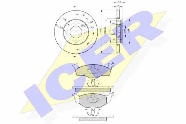 Icer 31130-5303 Диски тормозные с колодками передние вентилируемые, комплект 311305303: Купить в Украине - Отличная цена на EXIST.UA! 311305303 Icer Диски тормозные с колодками передние вентилируемые, комплект