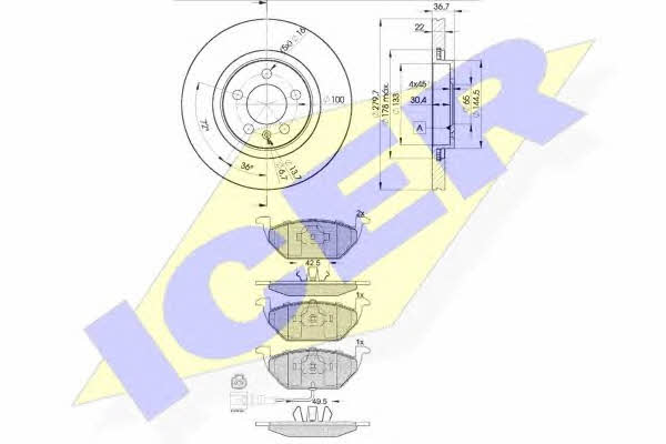 Icer 31349-5603 Диски гальмівні з колодками передні вентильовані, комплект 313495603: Купити в Україні - Добра ціна на EXIST.UA!