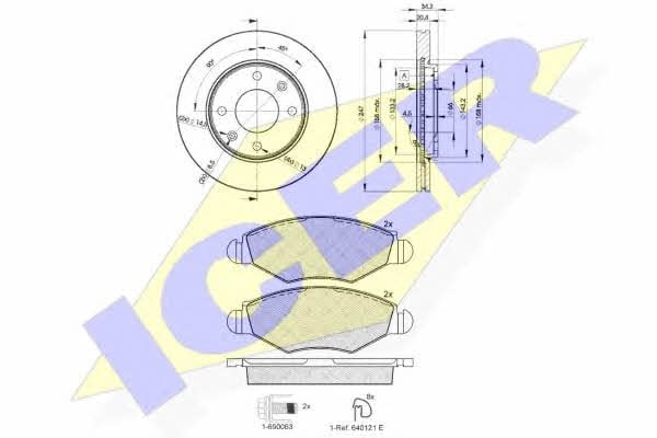314394694 Icer Диски тормозные с колодками передние вентилируемые, комплект