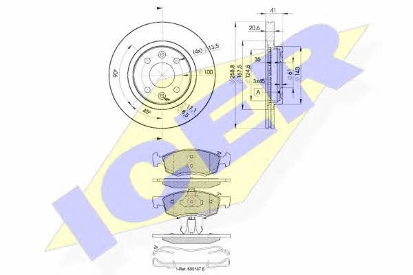 Icer 31924-3550 Диски гальмівні з колодками передні вентильовані, комплект 319243550: Купити в Україні - Добра ціна на EXIST.UA!
