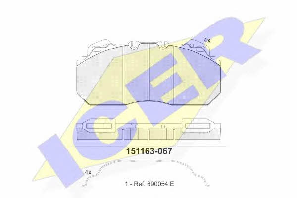 Icer 151163 Гальмівні колодки, комплект 151163: Купити в Україні - Добра ціна на EXIST.UA!