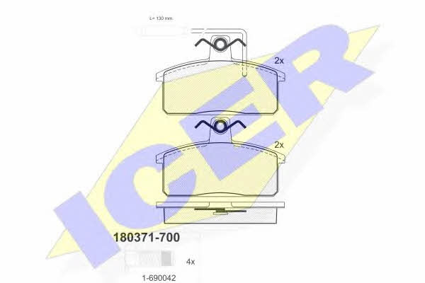 Icer 180371-700 Гальмівні колодки, комплект 180371700: Купити в Україні - Добра ціна на EXIST.UA!