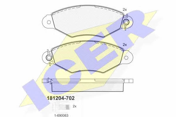 Icer 181204-702 Тормозные колодки дисковые, комплект 181204702: Отличная цена - Купить в Украине на EXIST.UA! 181204702 Icer Тормозные колодки дисковые, комплект