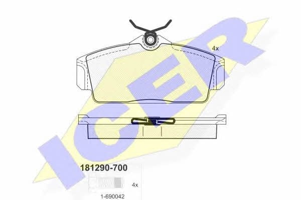 Icer 181290-700 Тормозные колодки дисковые, комплект 181290700: Отличная цена - Купить в Украине на EXIST.UA! 181290700 Icer Тормозные колодки дисковые, комплект