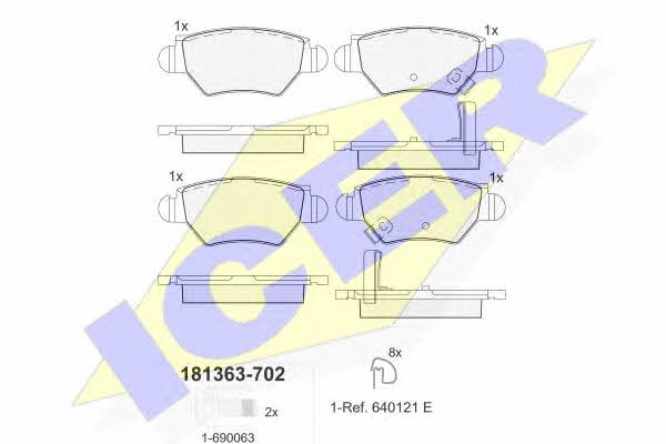 181363702 Icer Тормозные колодки дисковые, комплект