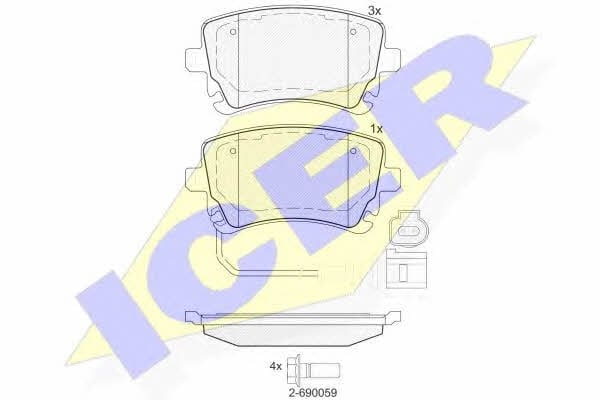 181674203 Icer Тормозные колодки дисковые, комплект