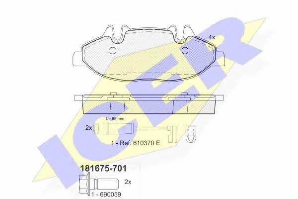 Icer 181675-701 Тормозные колодки дисковые, комплект 181675701: Отличная цена - Купить в Украине на EXIST.UA! 181675701 Icer Тормозные колодки дисковые, комплект