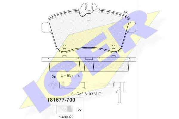 Icer 181677-700 Тормозные колодки дисковые, комплект 181677700: Отличная цена - Купить в Украине на EXIST.UA! 181677700 Icer Тормозные колодки дисковые, комплект