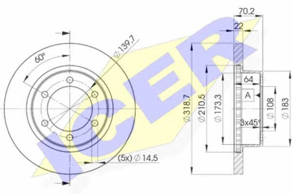 Icer 78BD5210-2 Диск гальмівний передній вентильований 78BD52102: Купити в Україні - Добра ціна на EXIST.UA!
