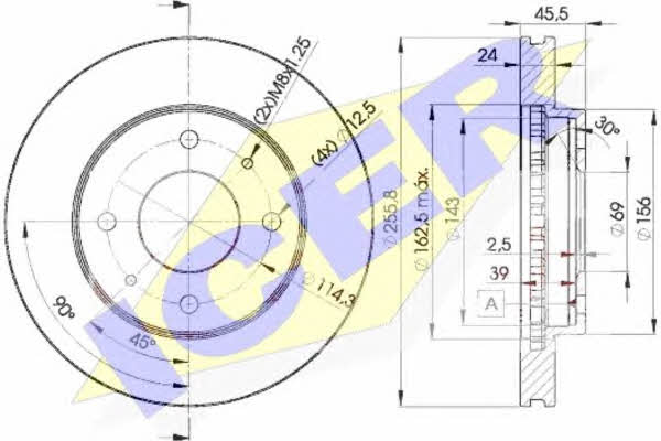 Icer 78BD2926-2 Диск гальмівний передній вентильований 78BD29262: Купити в Україні - Добра ціна на EXIST.UA!