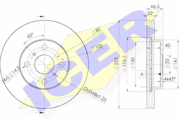 Icer 78BD2038-2 Диск гальмівний передній вентильований 78BD20382: Купити в Україні - Добра ціна на EXIST.UA!