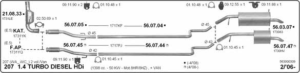  563000309 Система випуску відпрацьованих газів 563000309: Купити в Україні - Добра ціна на EXIST.UA!